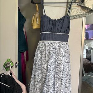 Speechless Navy and White Floral Midi Dress